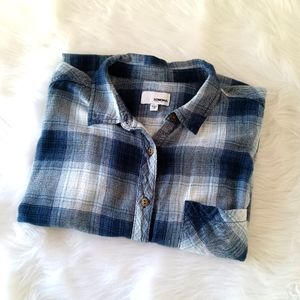 Sonoma Blue Flannel Long Sleeve Button Down Shirt